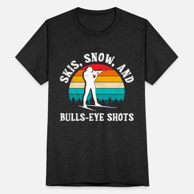 Biathlon Skis Snow and Bulls-Eye Shots
