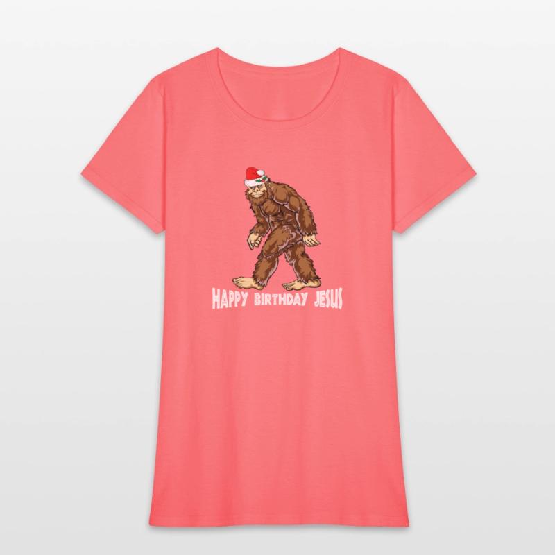 Bigfoot Christmas Shirt Boys Kids Youth Women Men