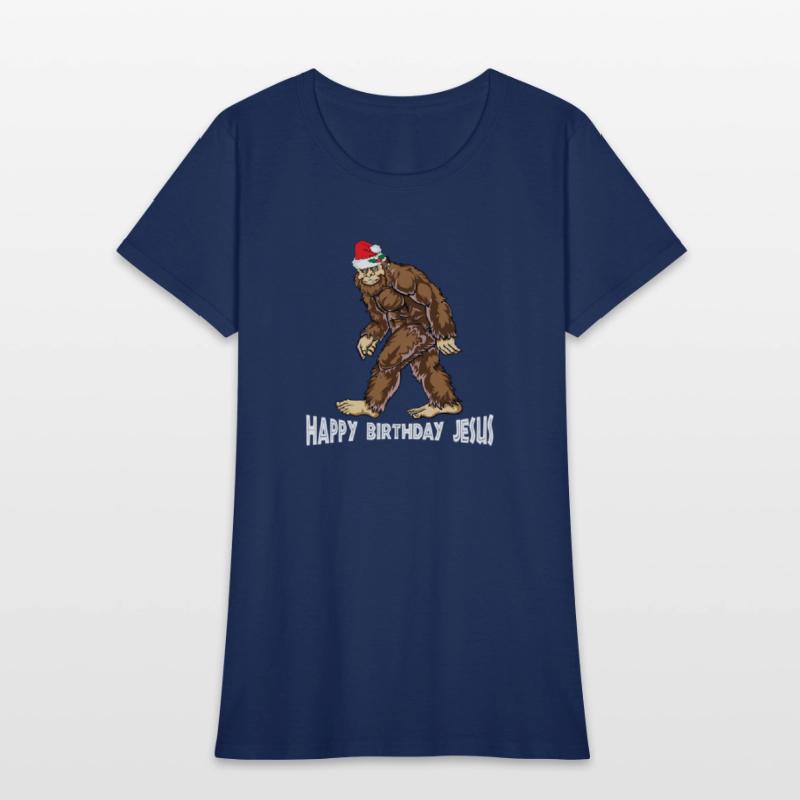 Bigfoot Christmas Shirt Boys Kids Youth Women Men