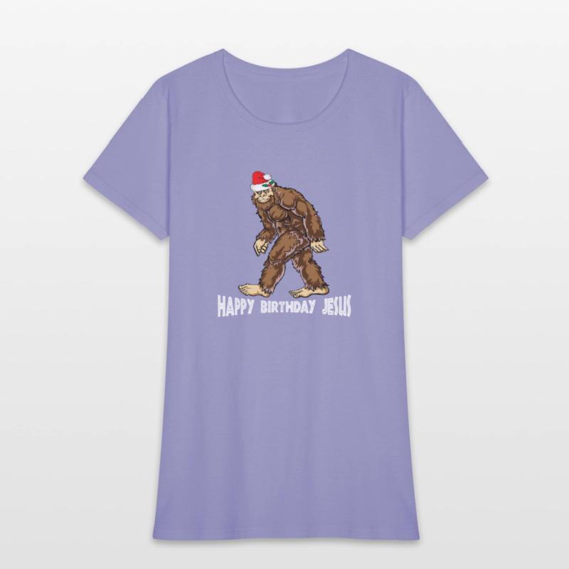 Bigfoot Christmas Shirt Boys Kids Youth Women Men