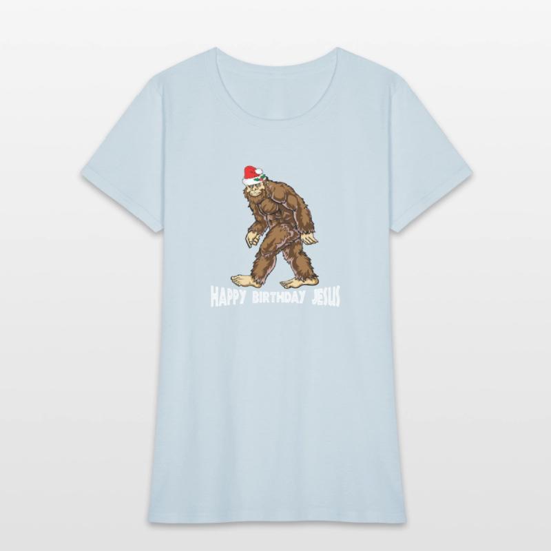Bigfoot Christmas Shirt Boys Kids Youth Women Men
