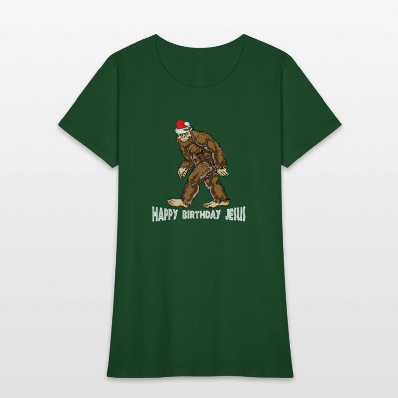 Bigfoot Christmas Shirt Boys Kids Youth Women Men