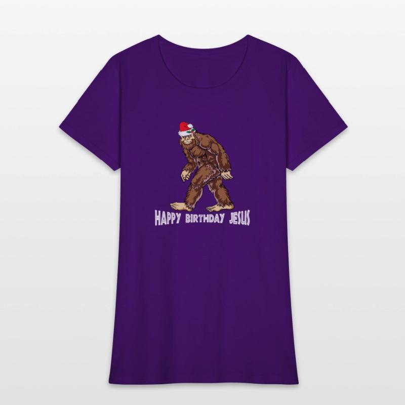 Bigfoot Christmas Shirt Boys Kids Youth Women Men