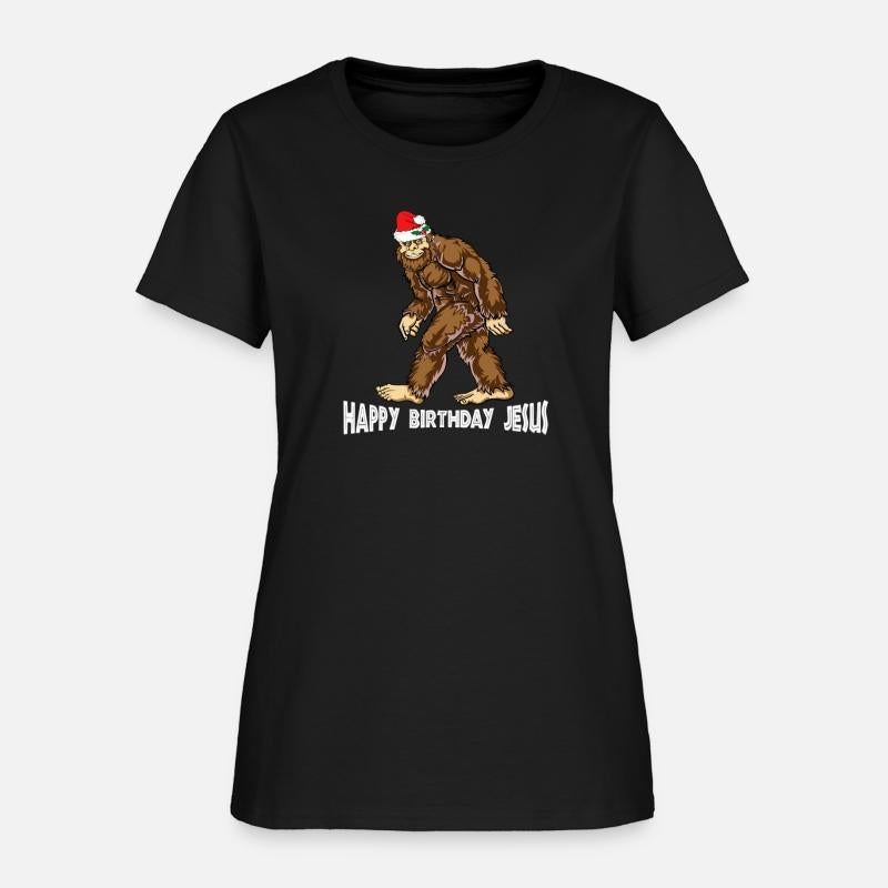 Bigfoot Christmas Shirt Boys Kids Youth Women Men