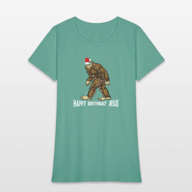 Bigfoot Christmas Shirt Boys Kids Youth Women Men