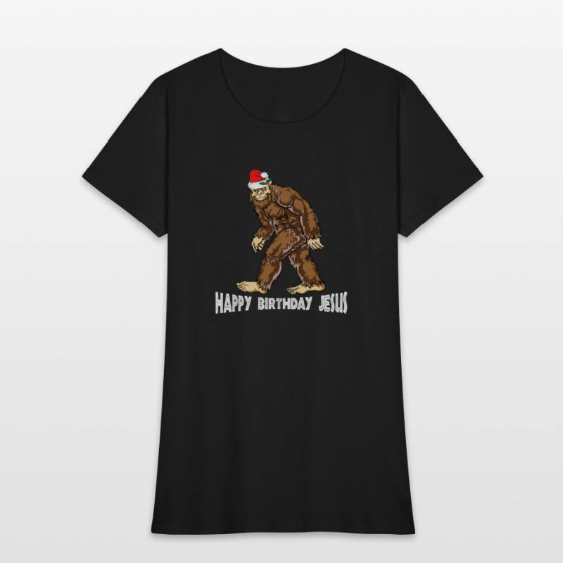 Bigfoot Christmas Shirt Boys Kids Youth Women Men