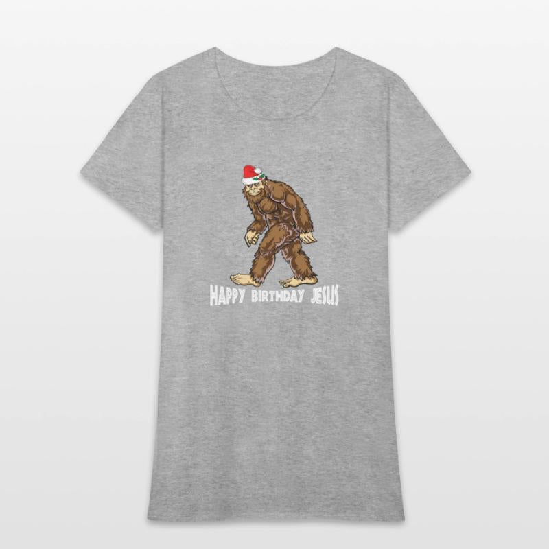 Bigfoot Christmas Shirt Boys Kids Youth Women Men
