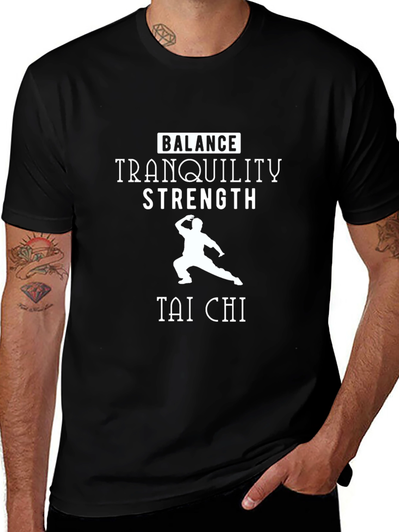 Tai Chi Balance Tranquility Strength Graphic T-Shirt