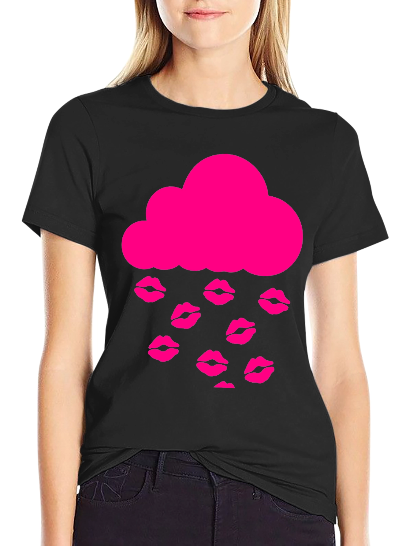 Kiss Rain Cloud T-Shirt - Black