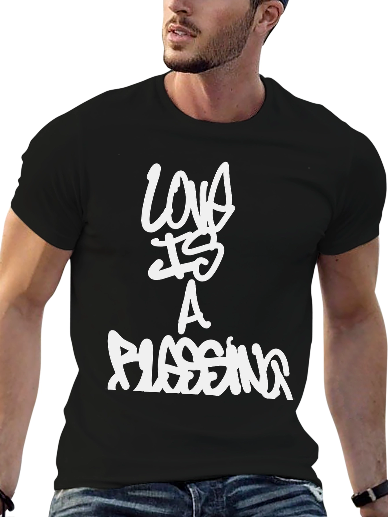 Love Is a Blessing Black Graphic Tee