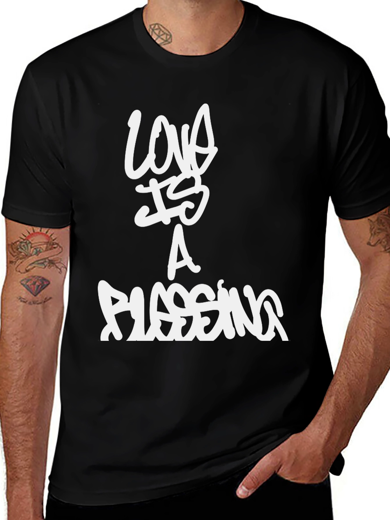 Love Is a Blessing Black Graphic Tee