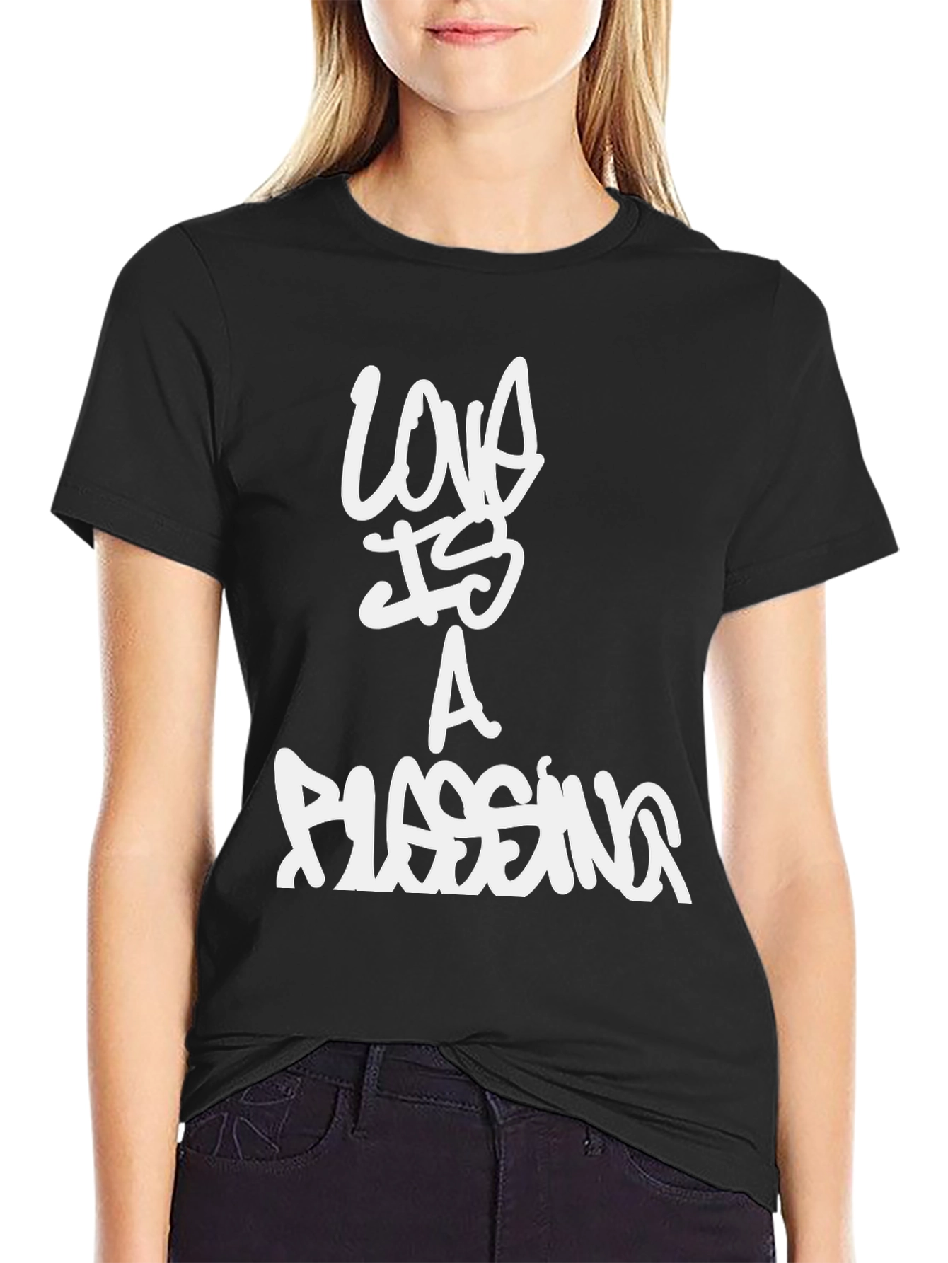 Love Is a Blessing Black Graphic Tee