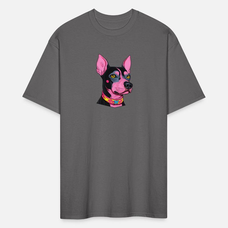 black and pink dog with yellow eyes Punk Rock