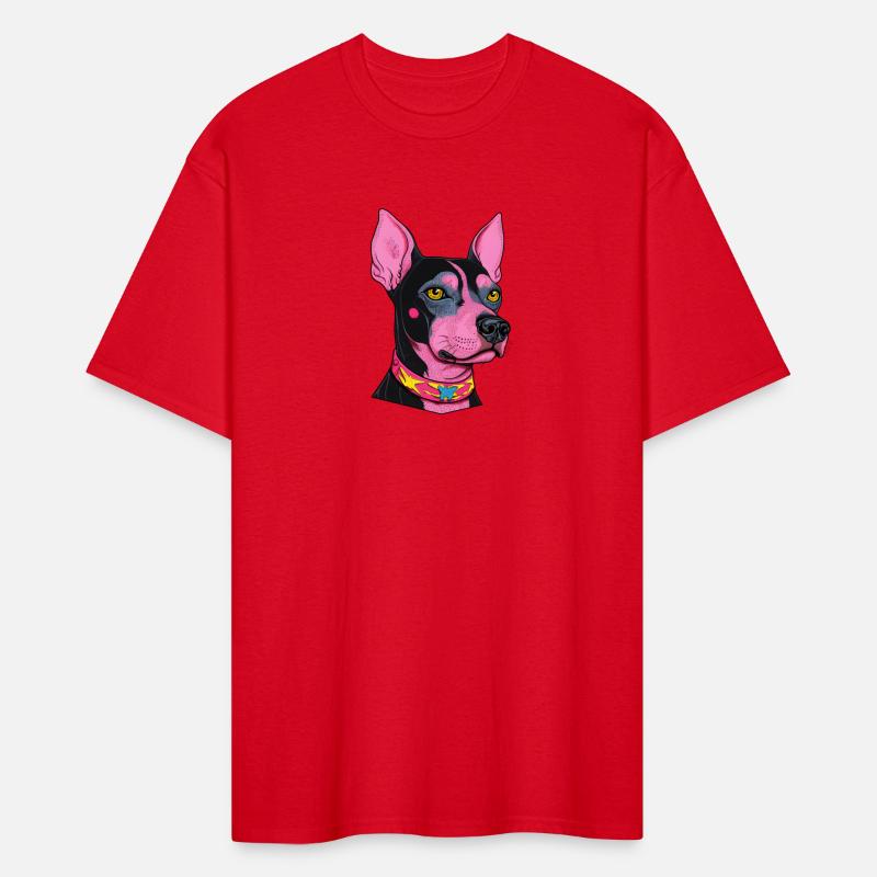 black and pink dog with yellow eyes Punk Rock