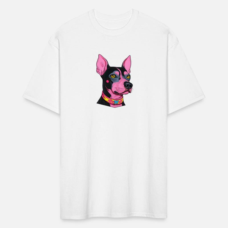 black and pink dog with yellow eyes Punk Rock