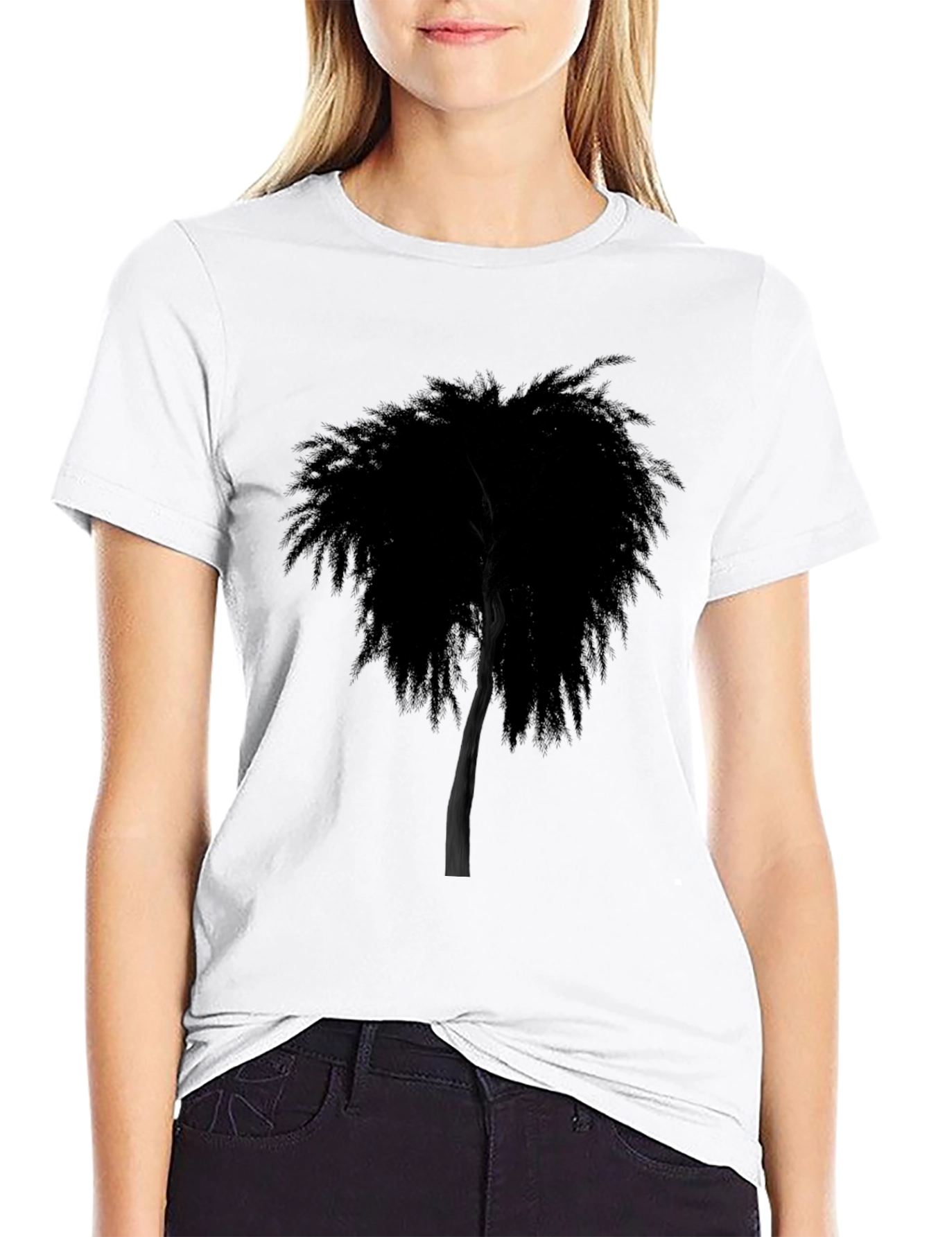 Modern Tree Graphic Black T-Shirt