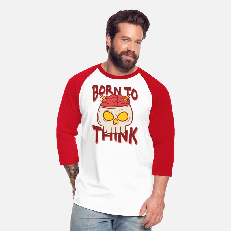 Born to Think Skull Illustration T Shirt Template