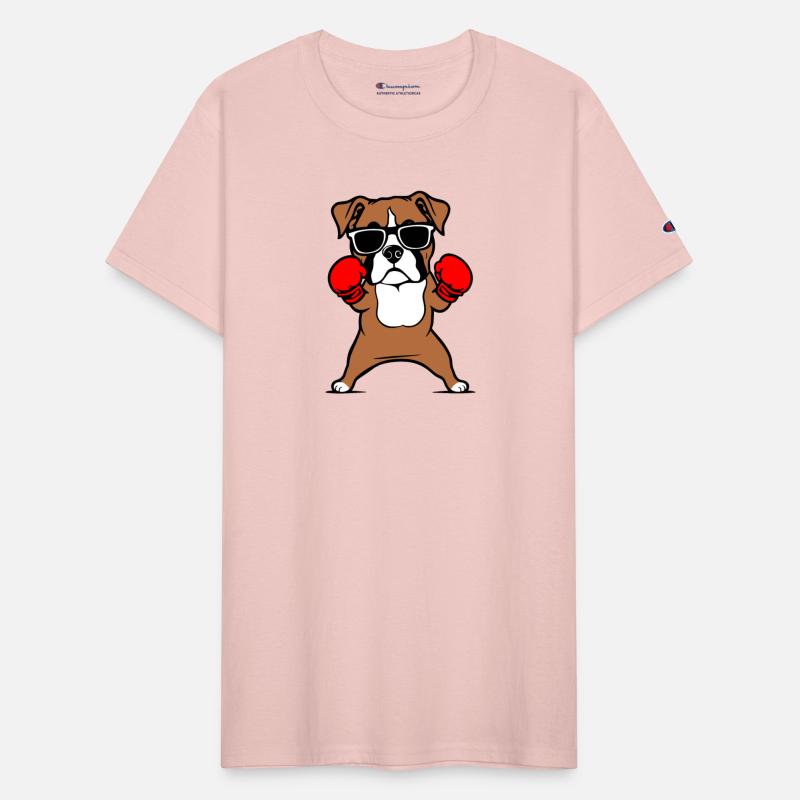 Boxer Dog Wearing Boxing Gloves & Sunglasses