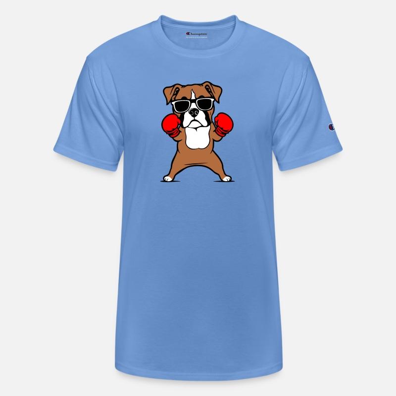 Boxer Dog Wearing Boxing Gloves & Sunglasses