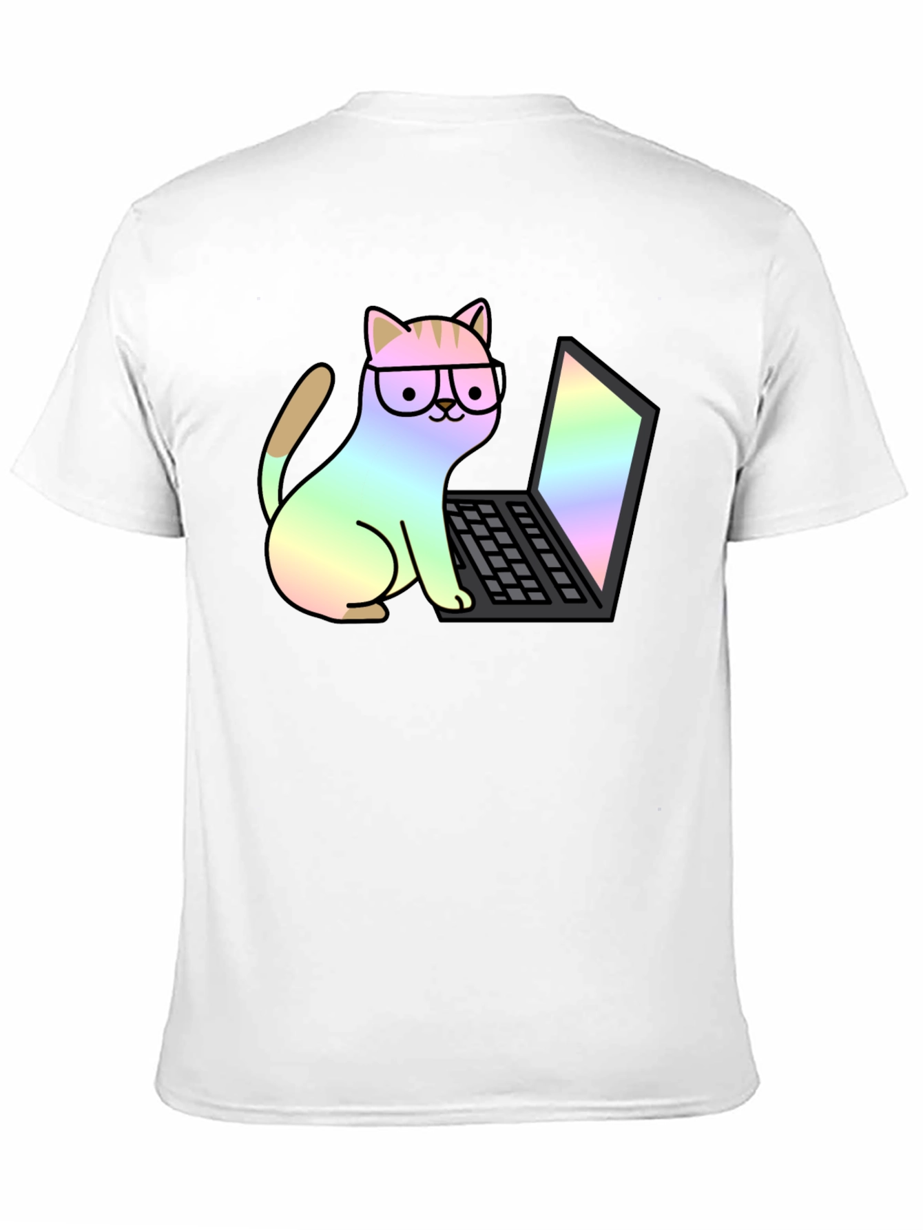Cat Coder T-Shirt - Black Unisex