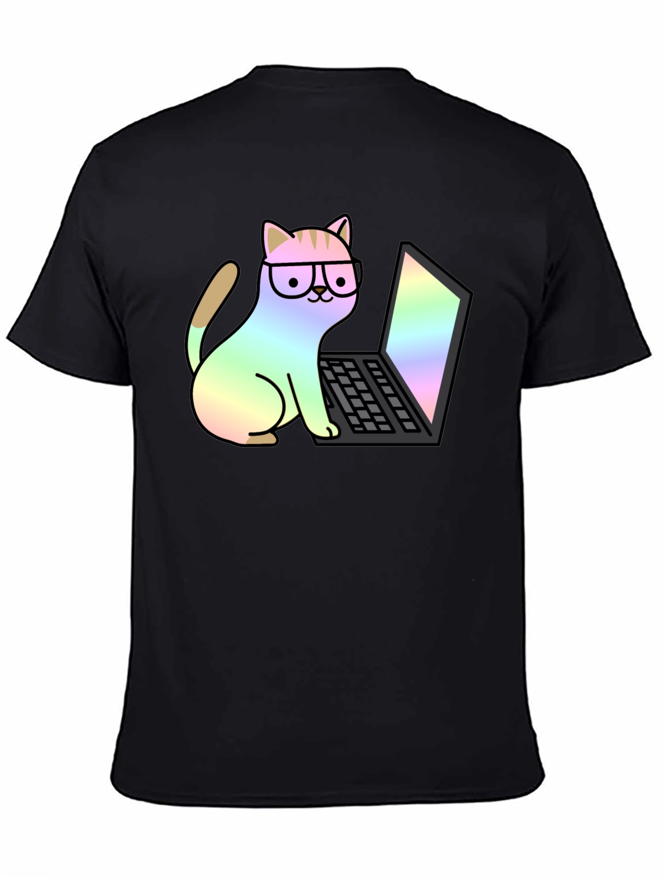 Cat Coder T-Shirt - Black Unisex