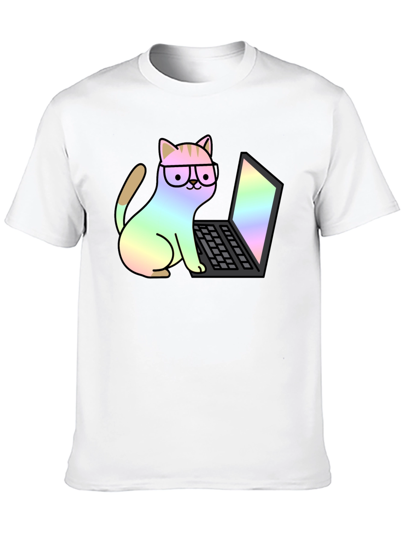 Cat Coder T-Shirt - Black Unisex