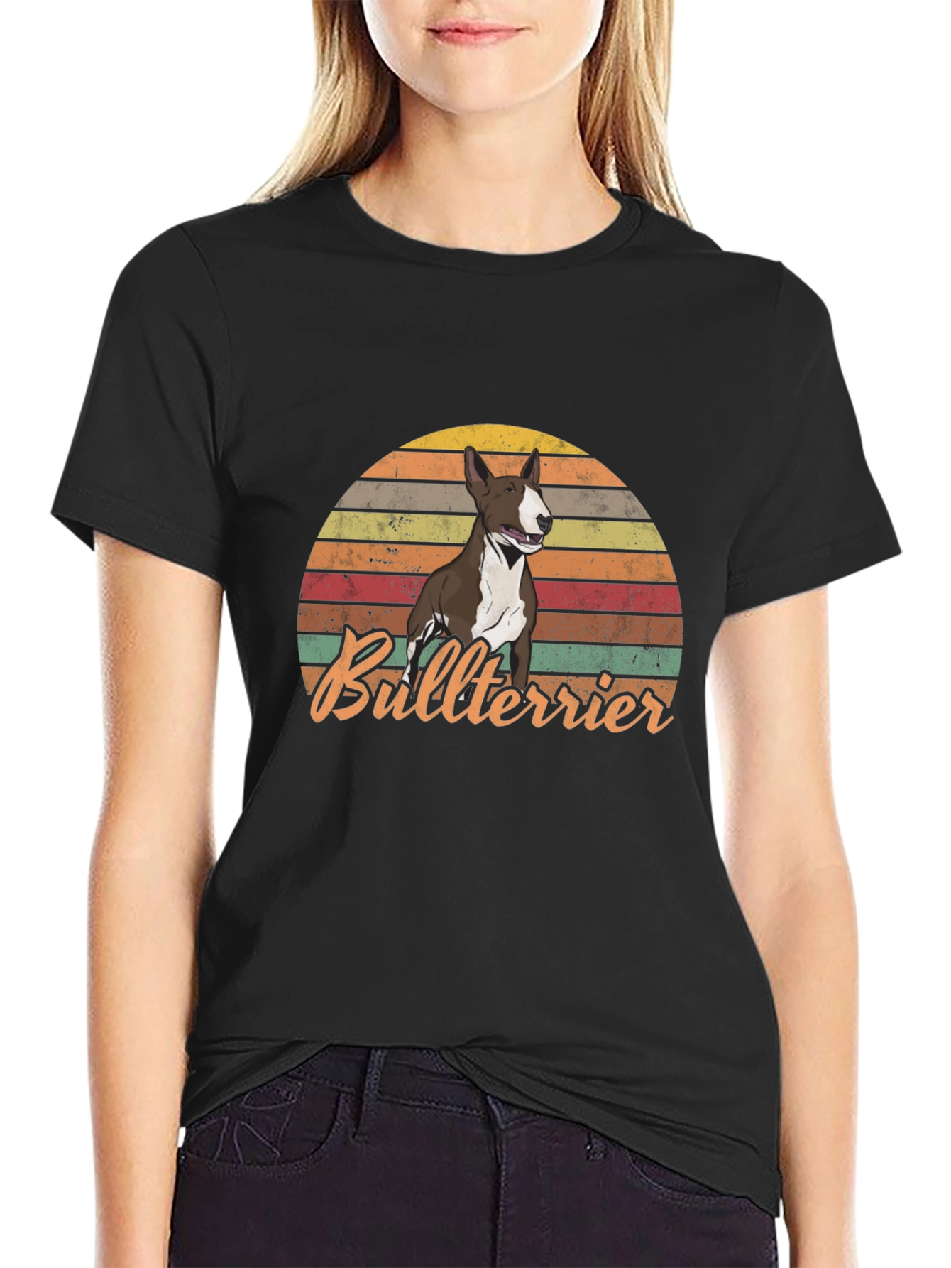 Retro Bullterrier Sunset T-Shirt