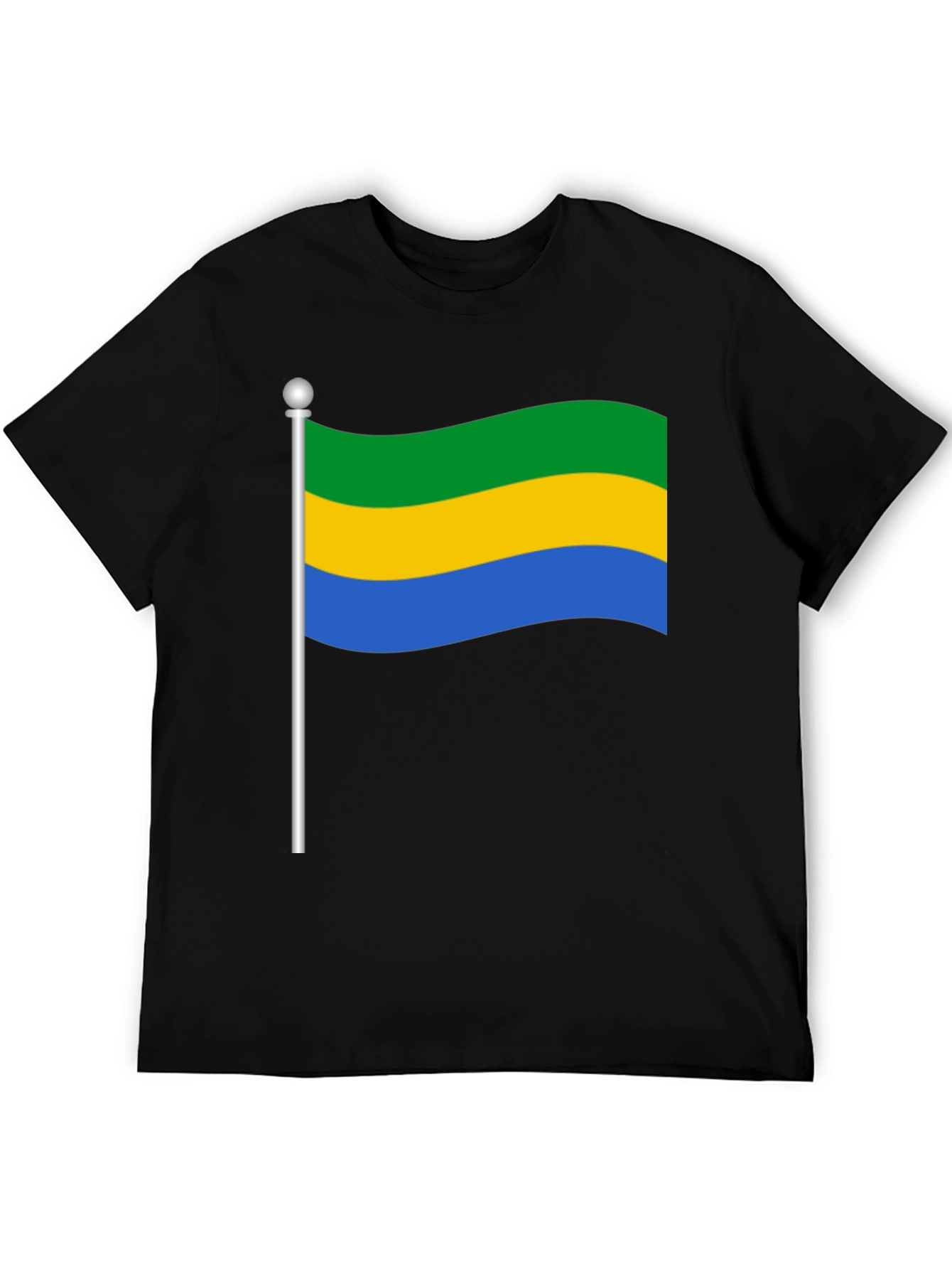Gabon Flag Graphic Tee - Black T-Shirt