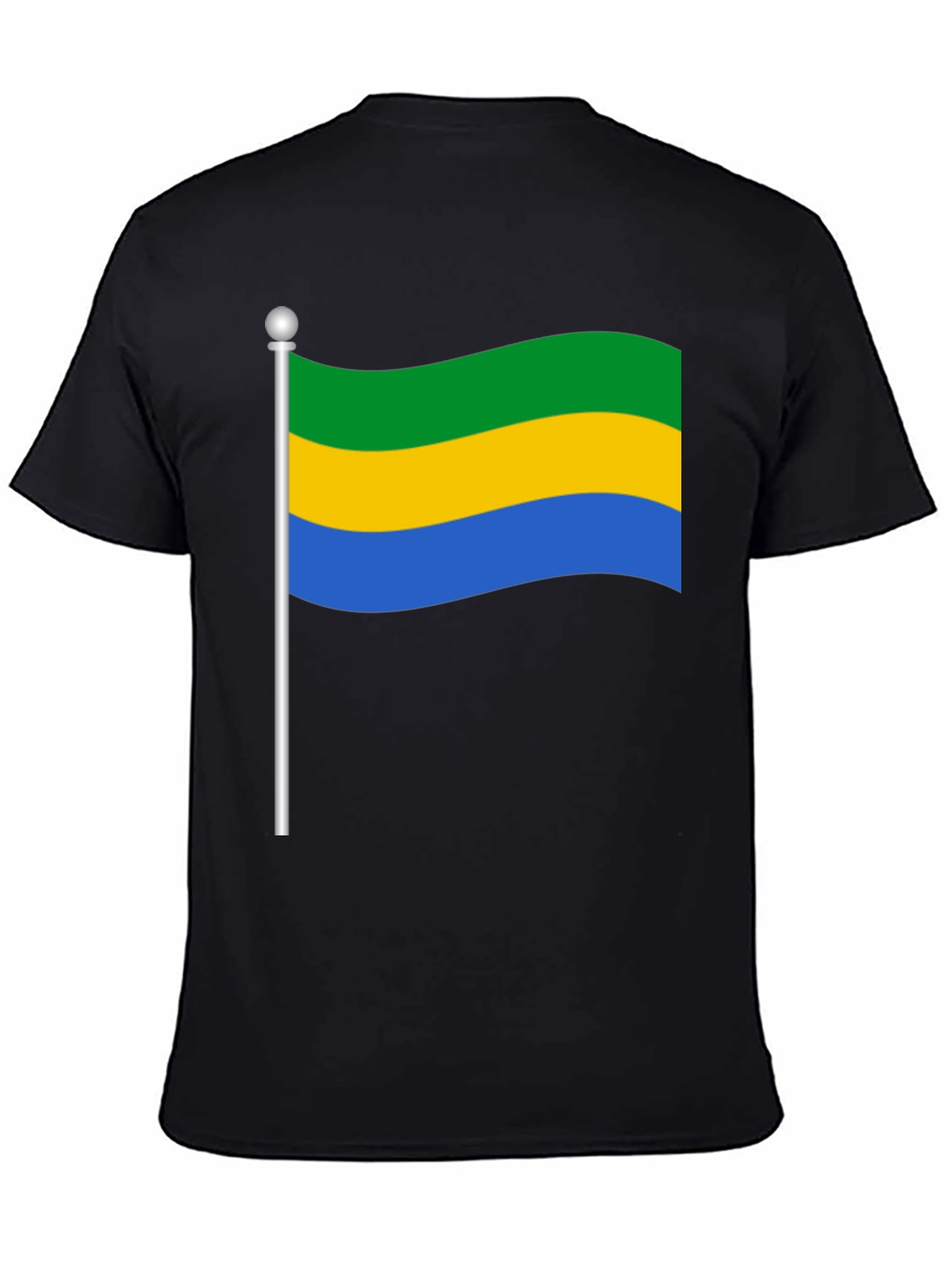 Gabon Flag Graphic Tee - Black T-Shirt