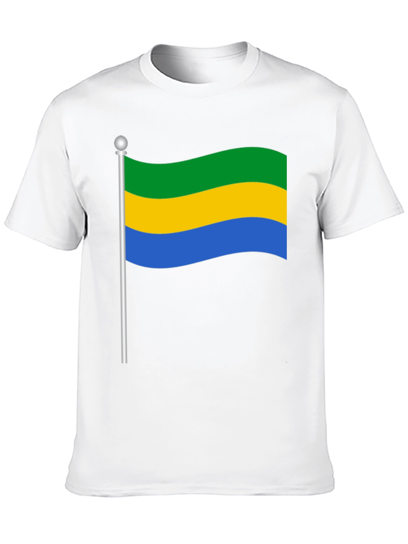 Gabon Flag Graphic Tee - Black T-Shirt