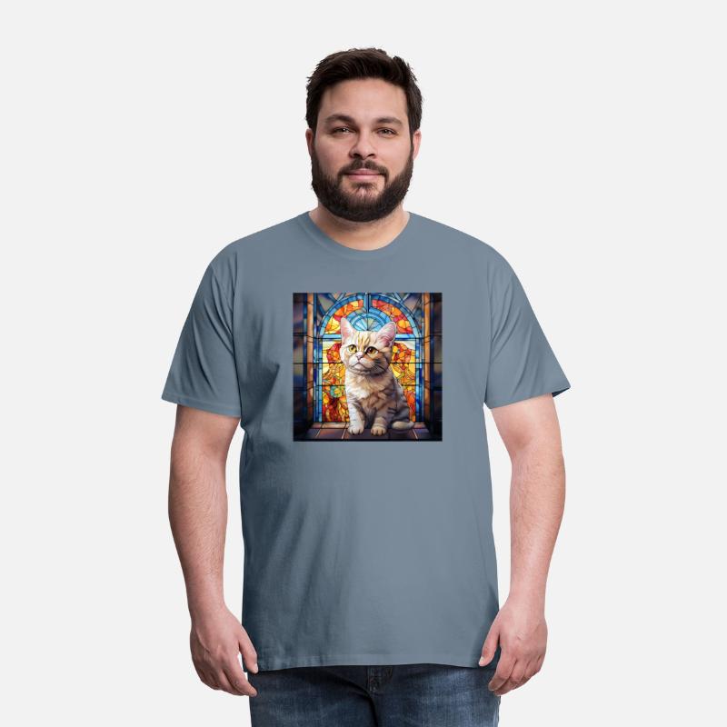 British Shorthair kitten in stained glass