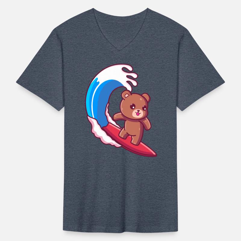 brown bear surfing summer vacation