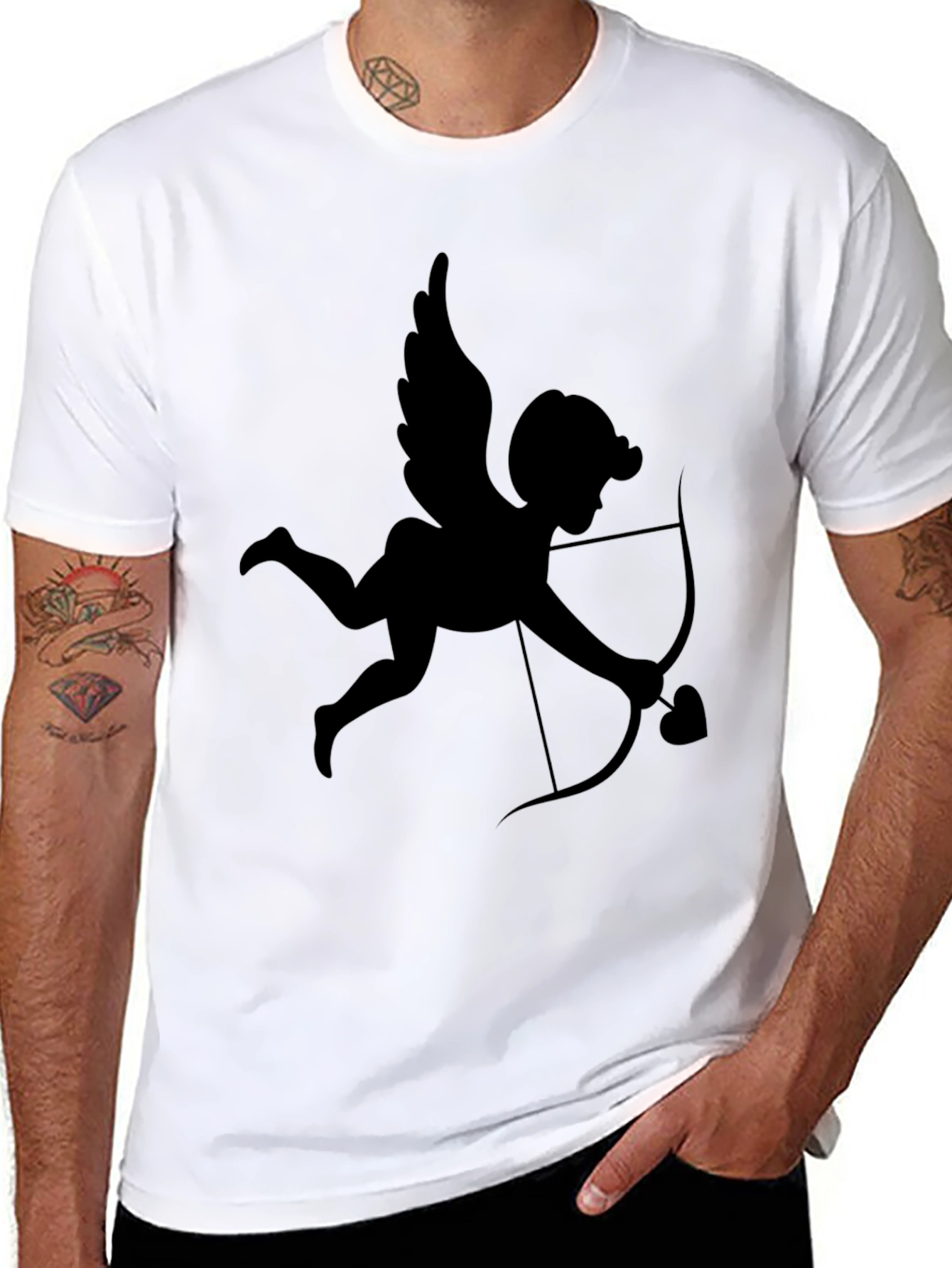 Cupid Graphic Tee - Black Valentines Day Shirt