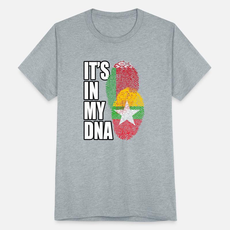 Burmese And Belarusian Mix Heritage DNA Flag