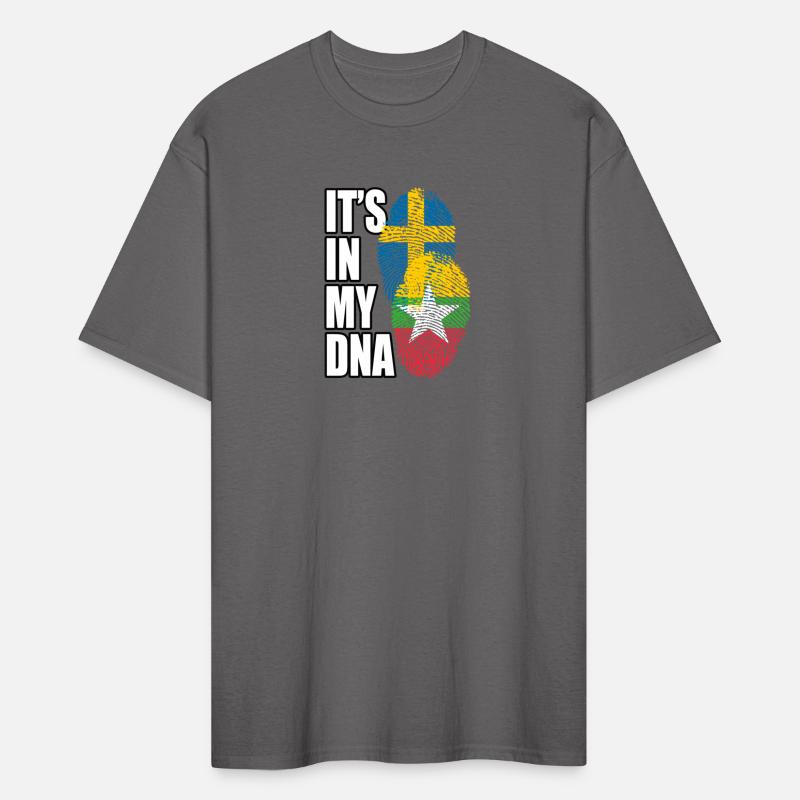 Burmese And Swedish Mix Heritage DNA Flag