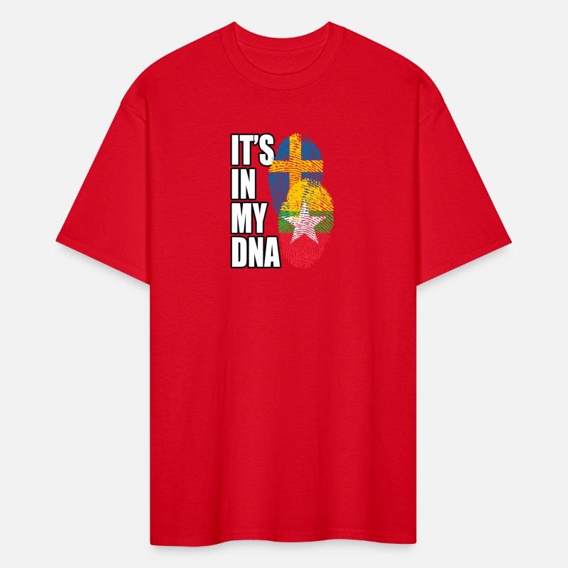 Burmese And Swedish Mix Heritage DNA Flag