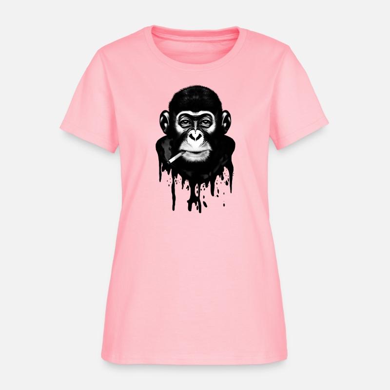 B&W smoking chimp illustration, Printed Truth