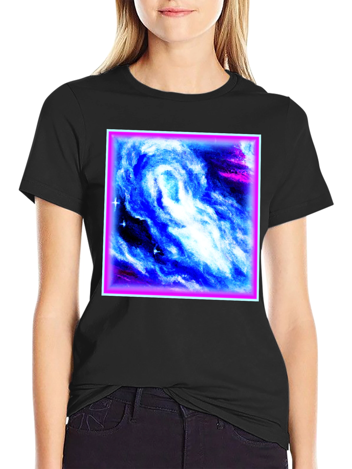 Nebula Galaxy Graphic Black T-Shirt