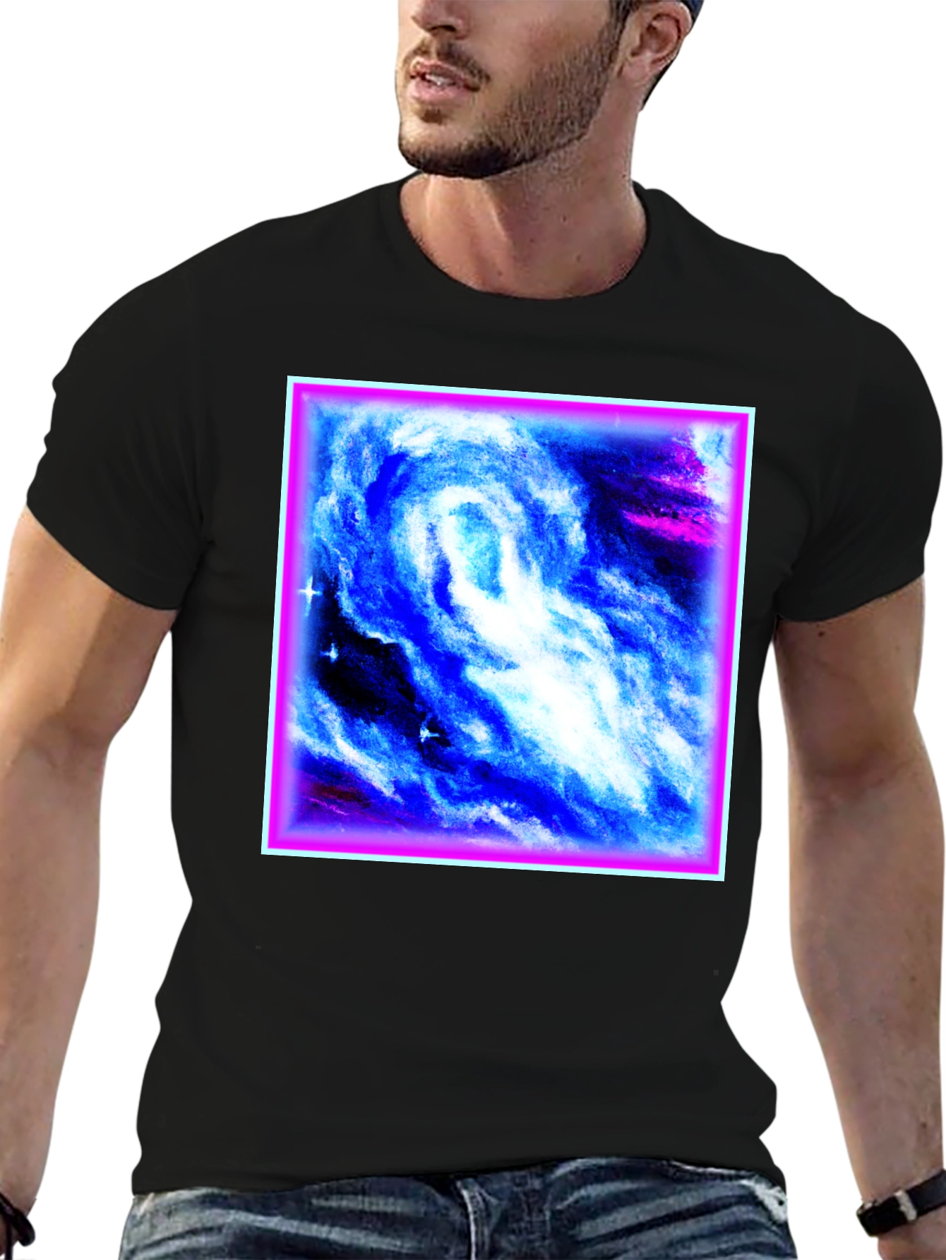 Nebula Galaxy Graphic Black T-Shirt