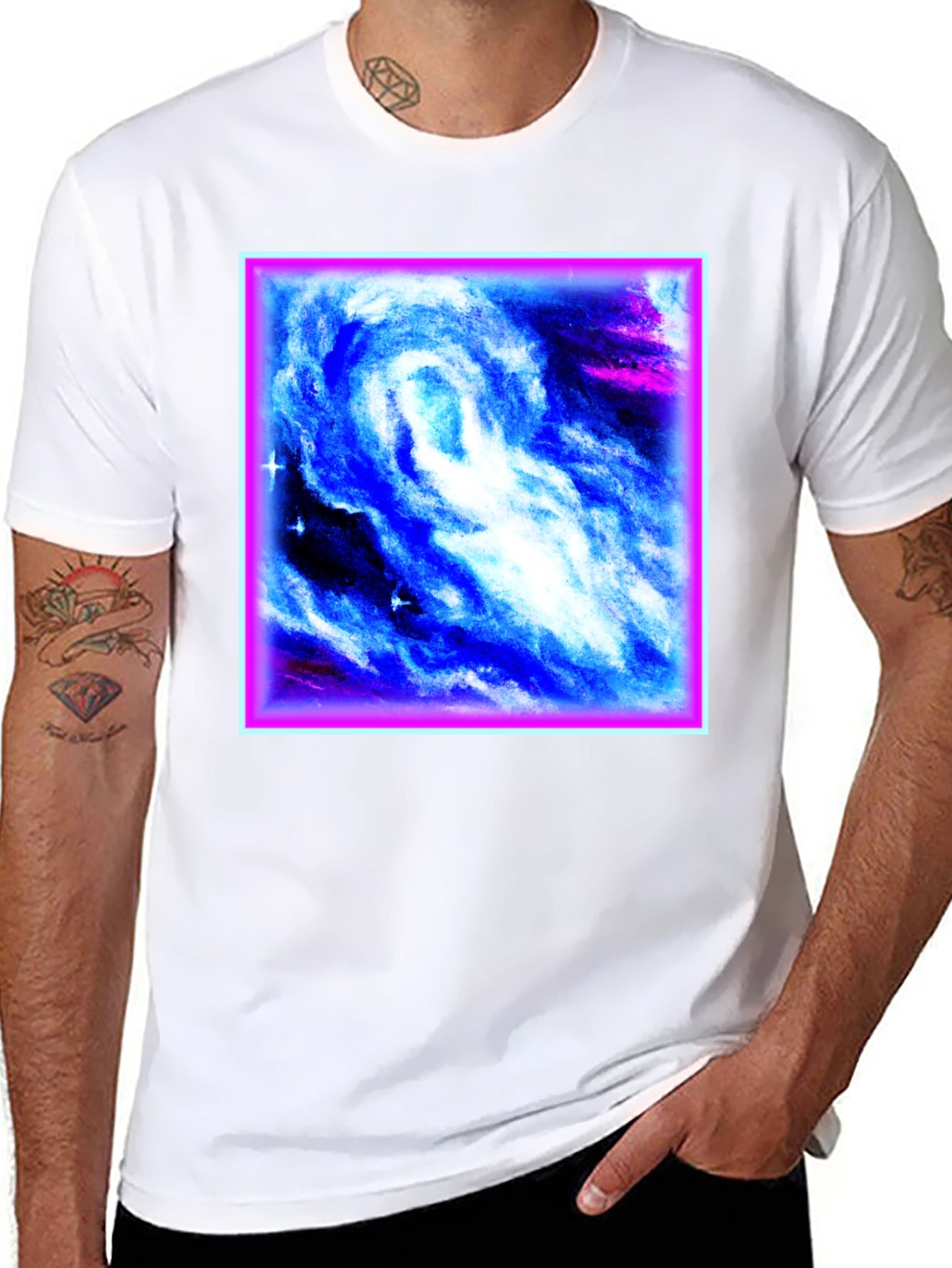 Nebula Galaxy Graphic Black T-Shirt