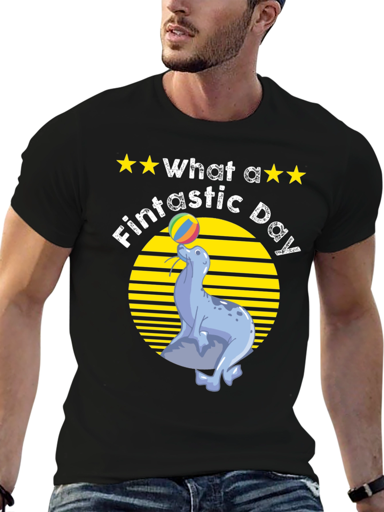 Fintastic Day Seal Graphic T-Shirt