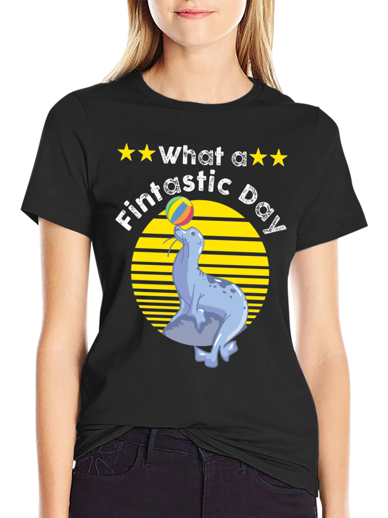 Fintastic Day Seal Graphic T-Shirt