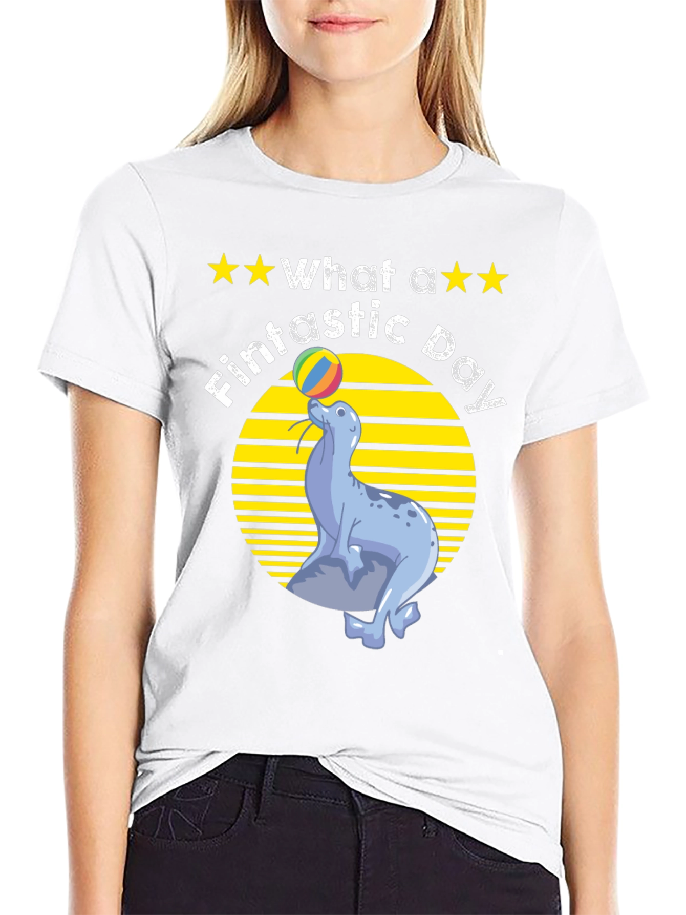 Fintastic Day Seal Graphic T-Shirt