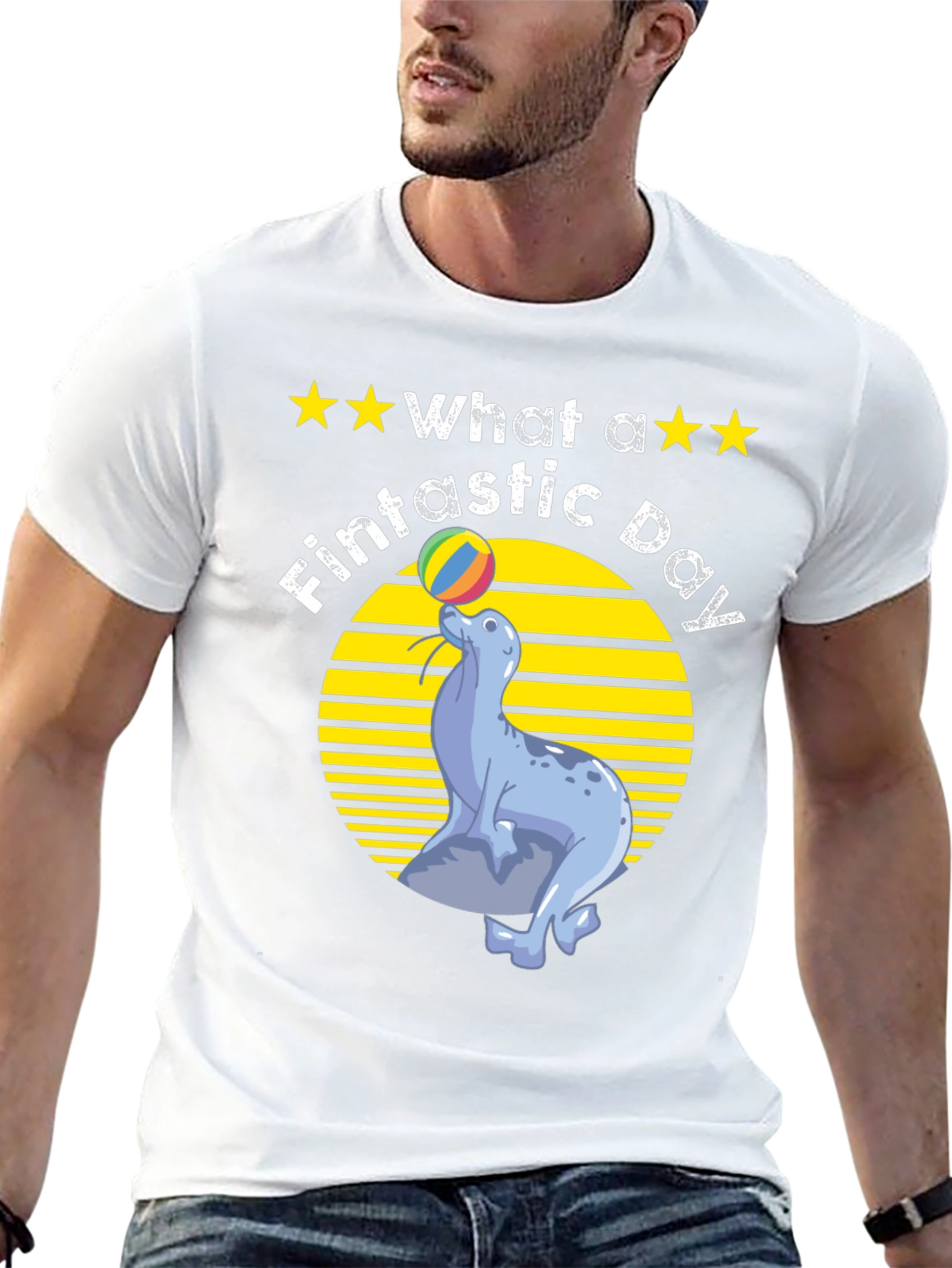 Fintastic Day Seal Graphic T-Shirt