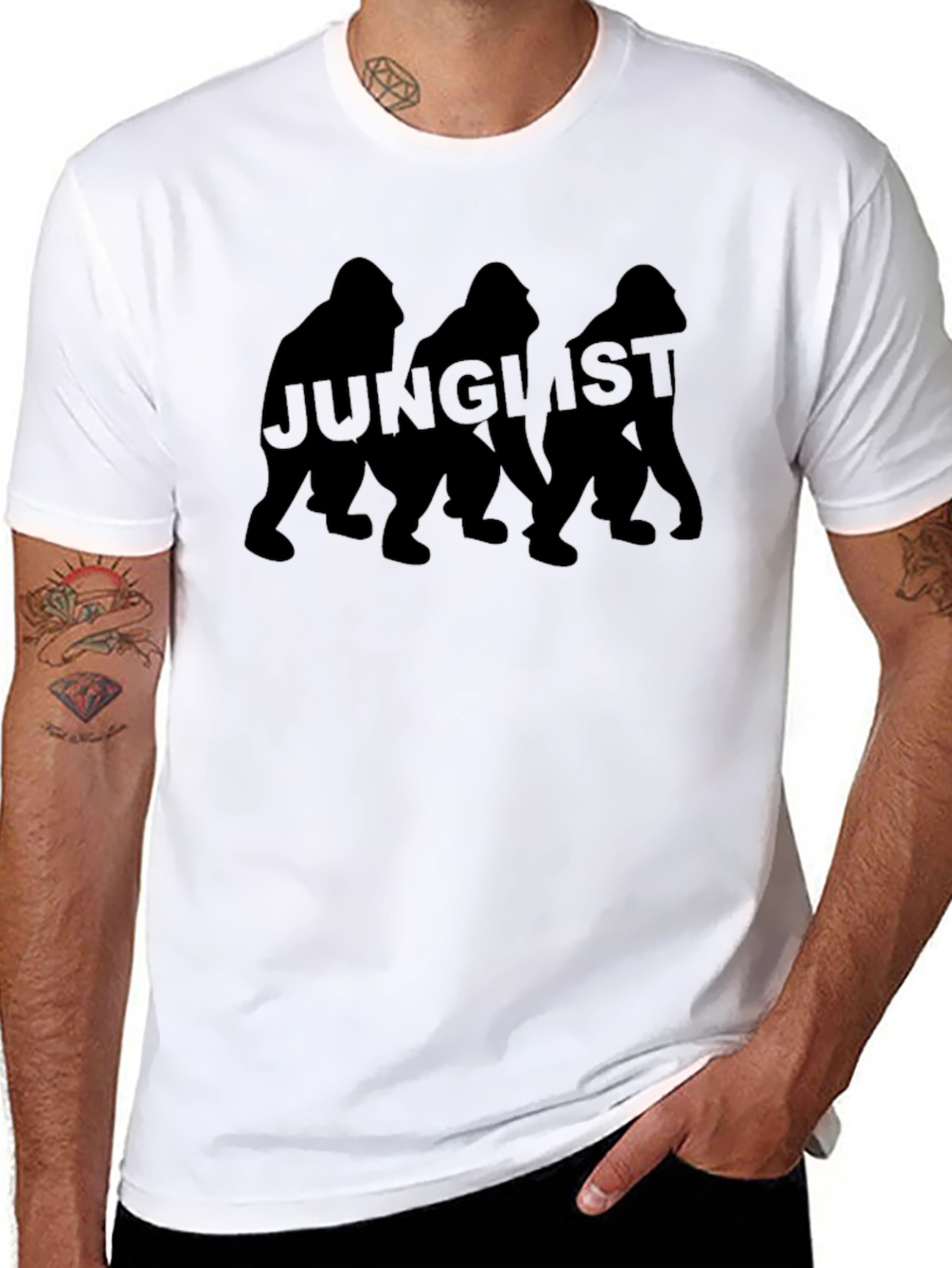 Junglist Gorilla Graphic T-Shirt - Black