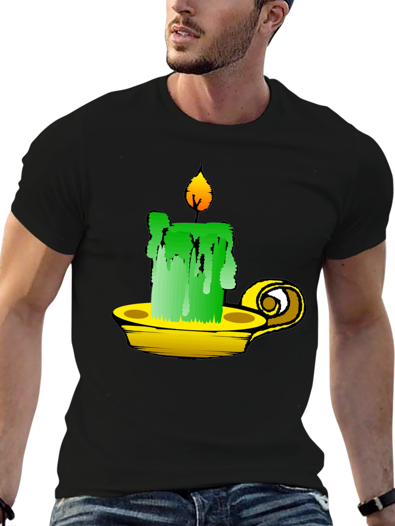 Whimsical Candle T-Shirt - Unique Graphic Tee