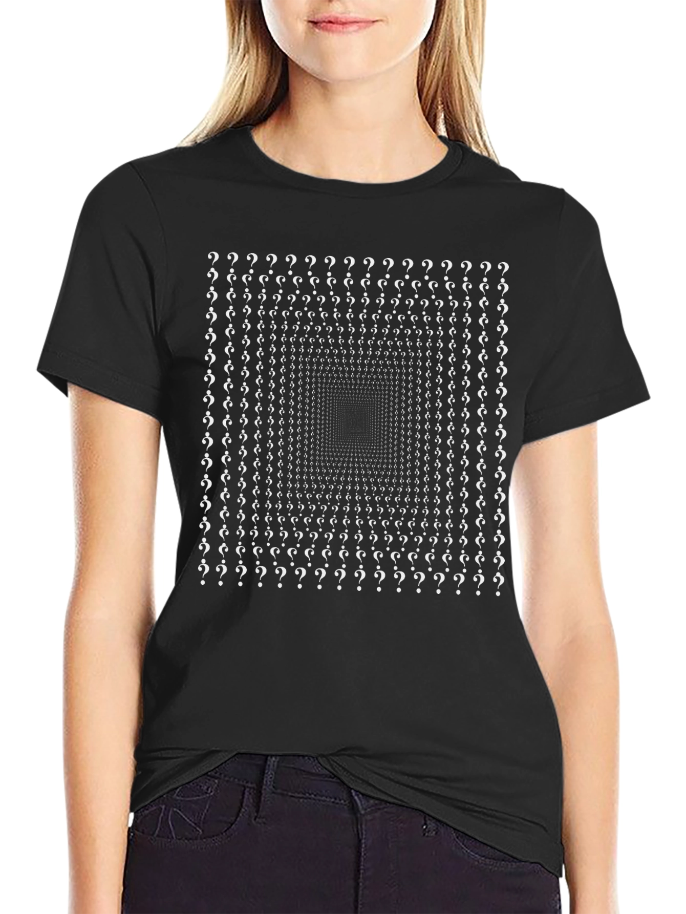Question Mark Optical Illusion Graphic Tee