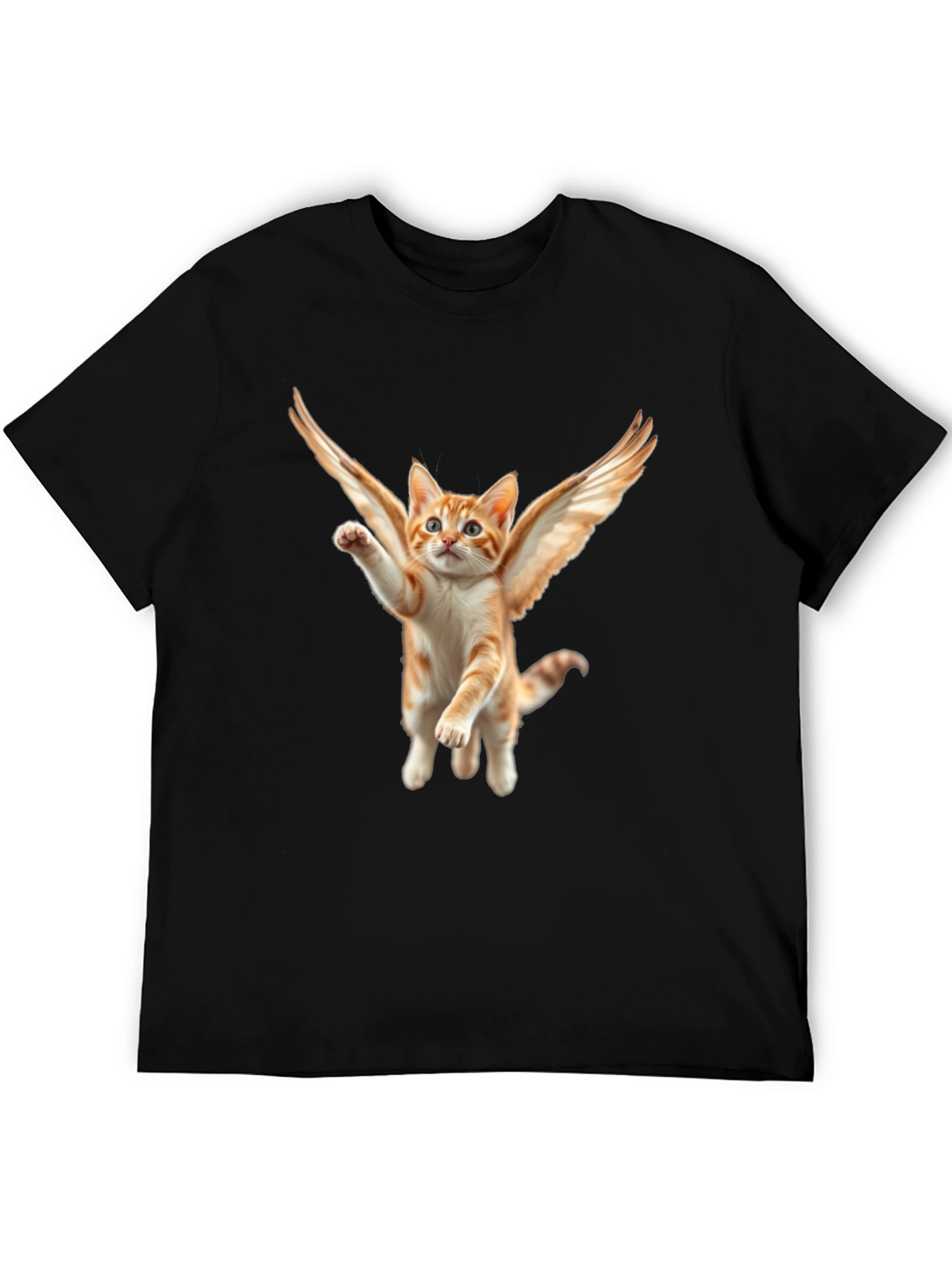 Angel Cat T-Shirt - Flying Feline Design