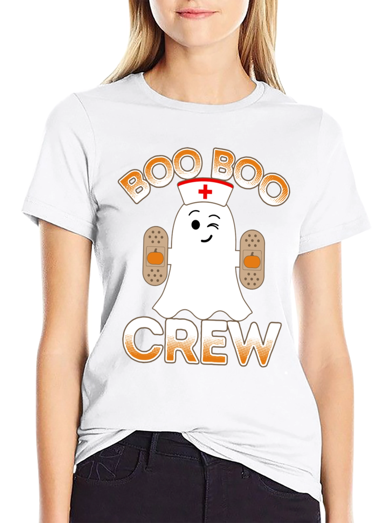 Boo Boo Crew Halloween Nurse Ghost T-Shirt
