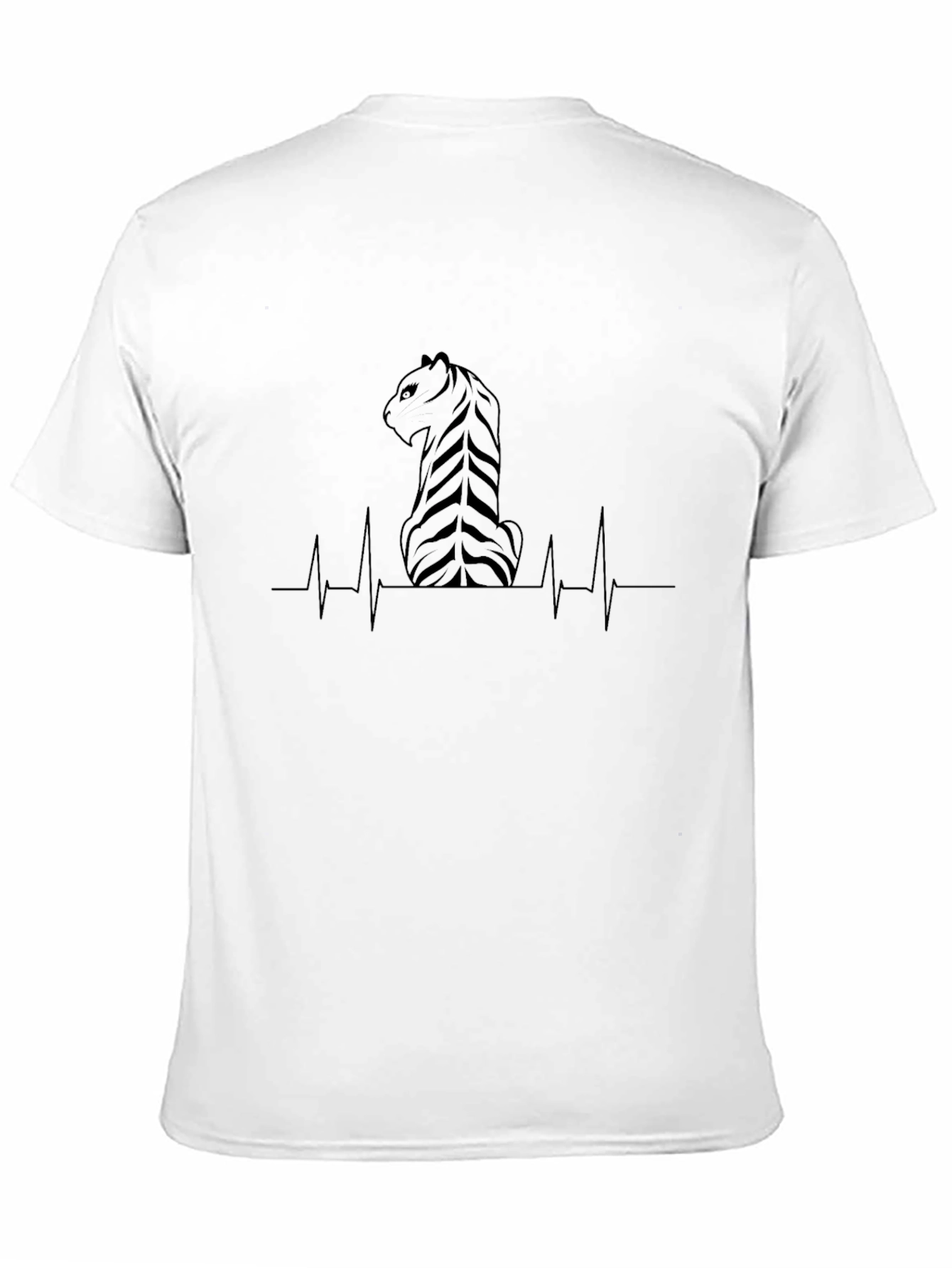 Tiger Heartbeat Graphic Tee - Cool Black Shirt